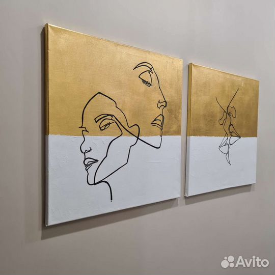 Интерьерная картина 2 шт поталь акрил