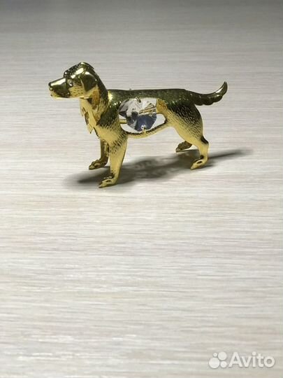 Фигурка Swarovski Собака позолоченная