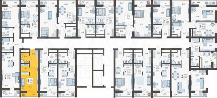 Квартира-студия, 22,9 м², 8/19 эт.