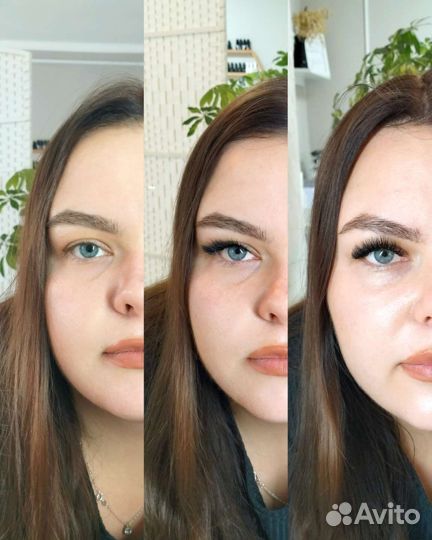Наращивание/ лами ресниц и оформление бровей