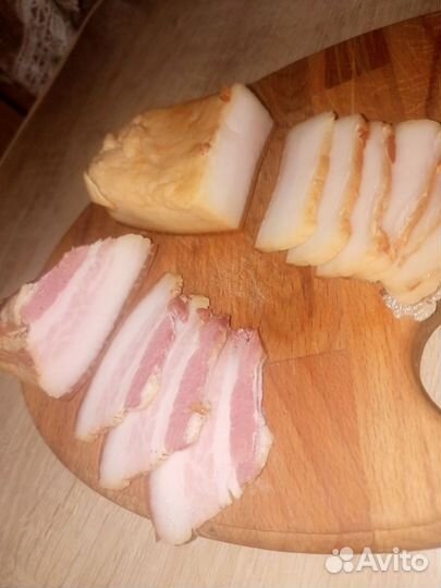 Копченая курица и сало