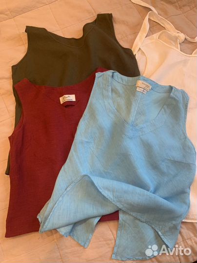 Топ блуза майка лён