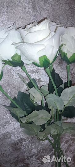 За 5 шт. Роза 77 см, цветок крупный искусственный