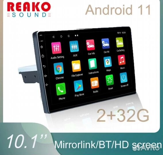 Магнитола 1Din На Андроиде с Экраном 10 Дюймов2/32