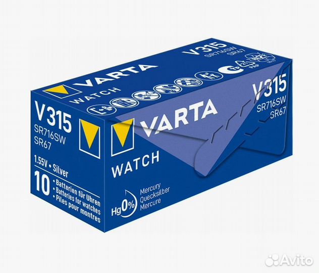 Батарея varta V315;SR67 10 шт