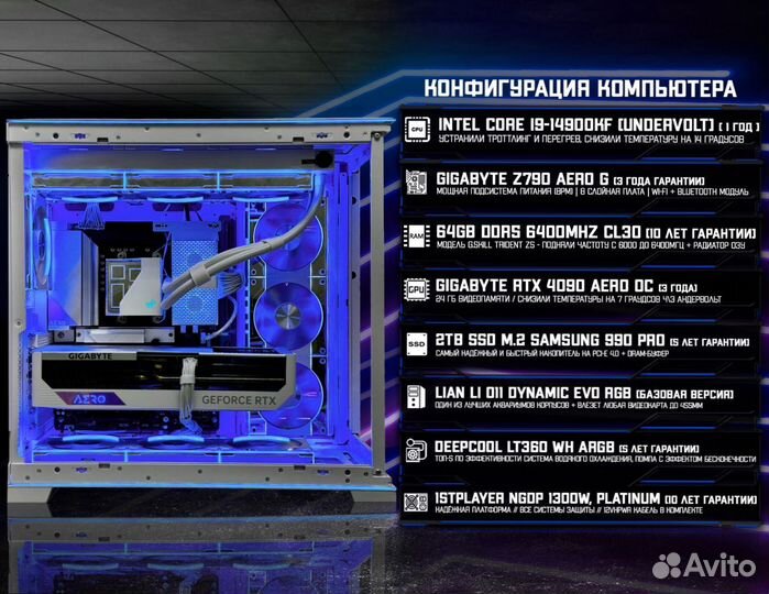 Игровой пк RTX 4090/ 14900K/ 64гб DDR5 6400 MHz