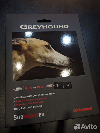 Кабель для сабвуфера audioquest Greyhound 3m