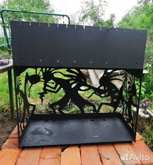 Мангал с дровницей