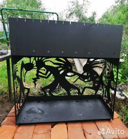 Мангал с дровницей