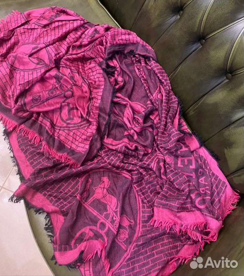 Платок шаль hermes и roberto cavalli шелк италия