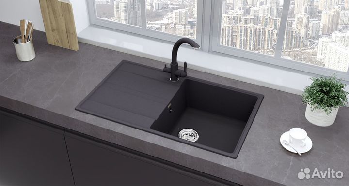 Кухонная мойка Ulgran Quartz Prima 850-08, космос