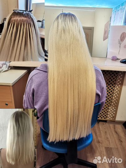 Наращивание волос в салоне