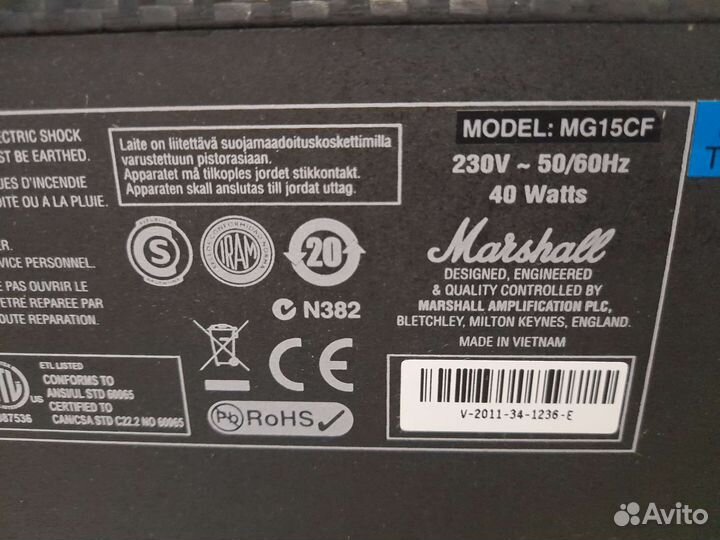 Комбоусилитель Marshall MG15CF