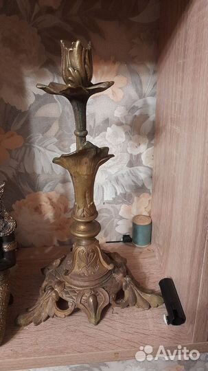 Старинный подсвечник бронза.19век
