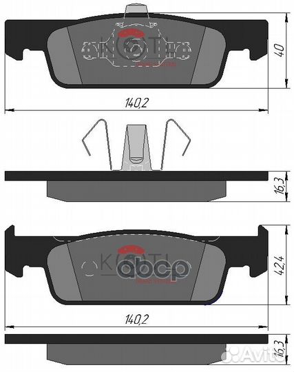 Колодки тормозные дисковые передние к-т renault