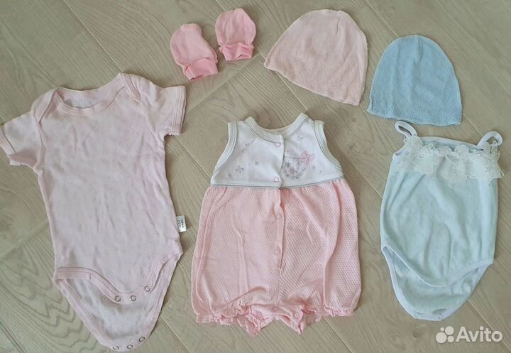 Вещи на девочку пакетом 58 62 68 размер