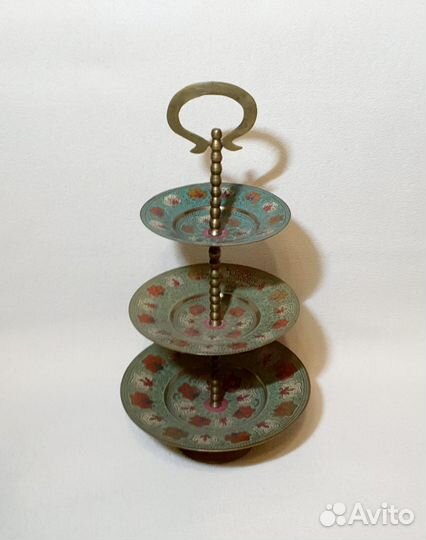 Этажерка, фруктовница. Индия, латунь