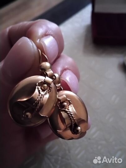 Золотые серьги самовары 583 пробы