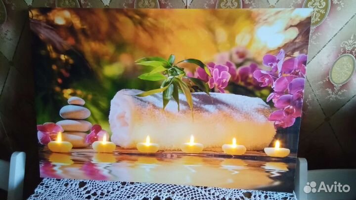 LED картина орхидеи и свечи новая Германия