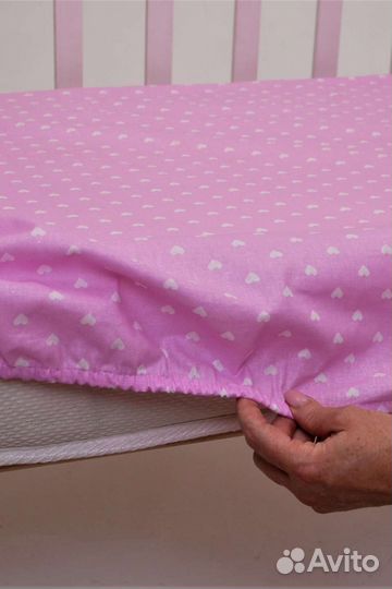 Простынь на резинке детская новая 60*120см хлопок