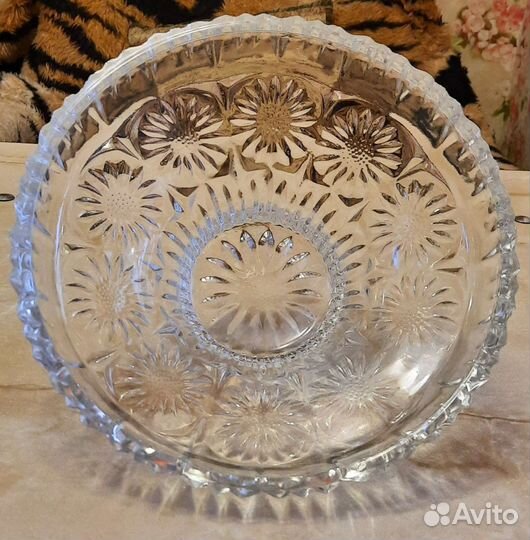 Ваза для фруктов хрусталь на ножке СССР