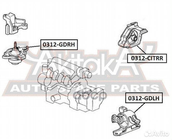 Подушка коробки передач перед 0312gdlh asva