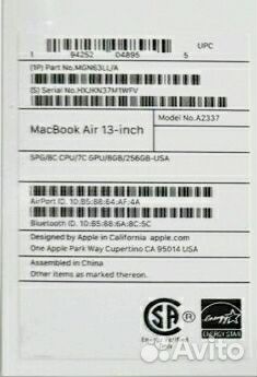 Ноутбук Macbook Air M1 Space Gray MGN63 US