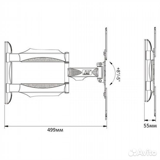 Кронштейн для телевизора наклонно поворотный