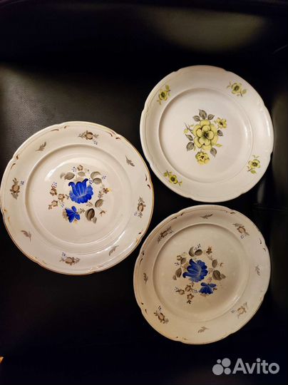 Тарелка зик СССР плоская 24см 3шт набор