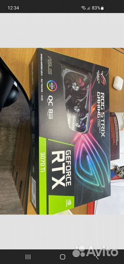 Видеокарта 3070ti asus ROG strix