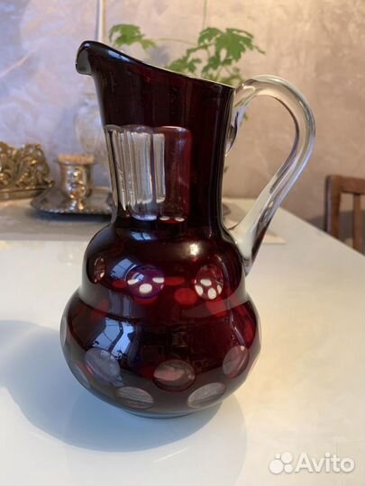 Кувшин, молочник хрусталь, ручная работа