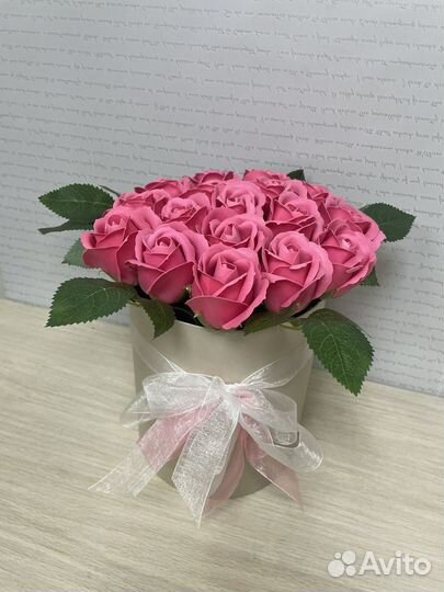 Мыльные розы в коробке
