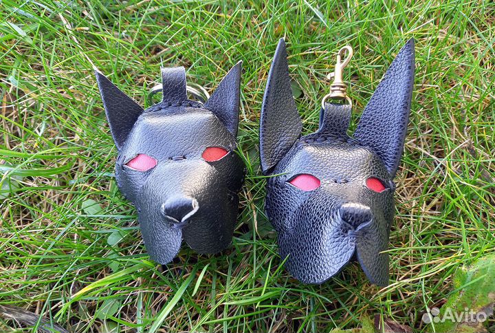 Брелоки из кожи - Адский дог питбуль и боксер