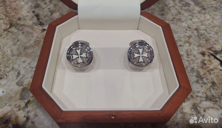 Vacheron Constantin Запонки белое золото 750 эмаль