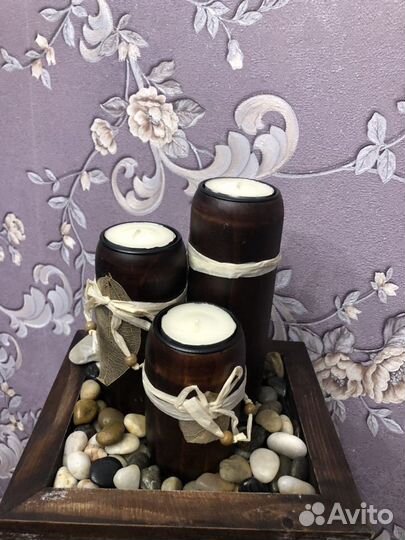 Набор свечей из дерева