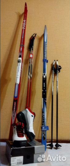 Лыжи беговые Tisa, ботинки Fisher 37-38