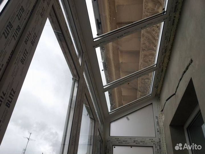 Теплое остекление балкона (П-образный)