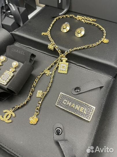 Chanel колье цепочка серьги браслет