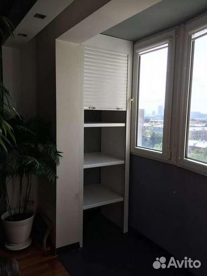 Шкаф с рольставнями на балкон на заказ с гарантией