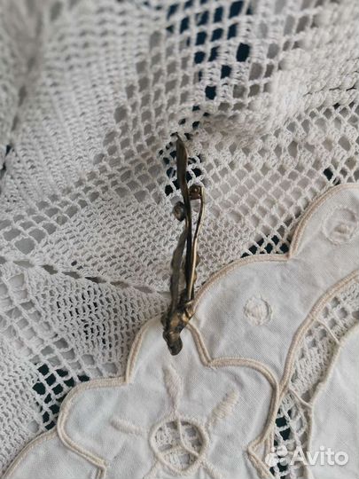 Брошь веточка серебро 875 проба винтаж