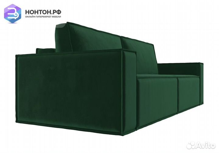 Диван еврокнижка Куба велюр зелёный