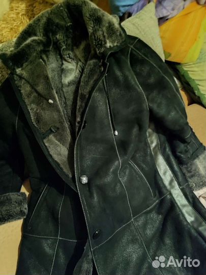 Дубленка натуральная женская 50 52 с капюшоном
