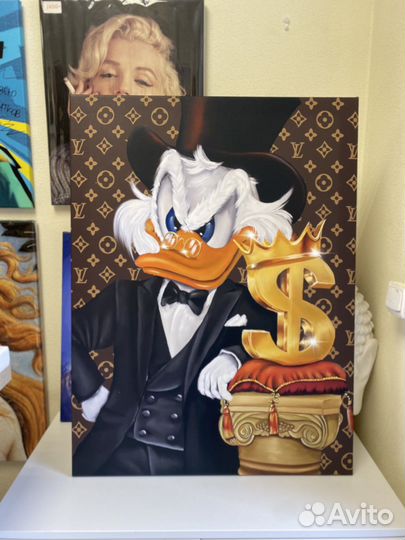 Картины на холсте 50х70см Скрудж, классный подарок