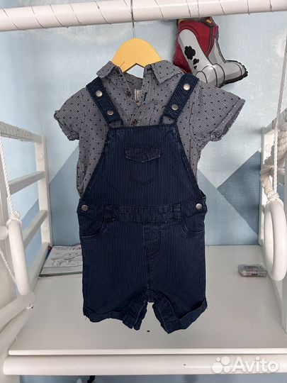 Костюм (полукомбинезон+рубашка) 80 размер