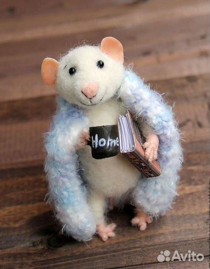 Мышка с кружкой, кукла ручной работы