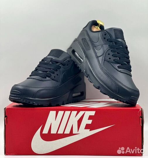 Кожанные Nike Air Max 90 Black