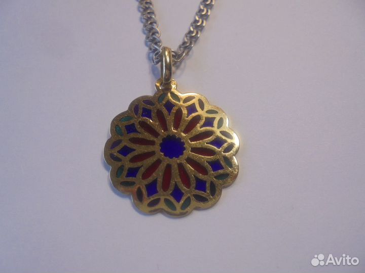 Золот подвеска витражн эмаль 3 гр 700 проба Европа