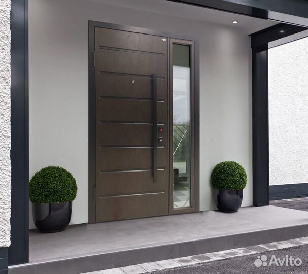 Дверь входная алюминиевая (с фрамугами)