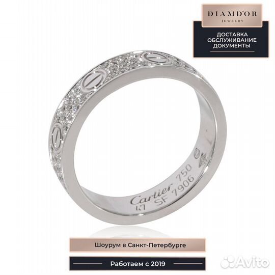 Кольцо Cartier Love Diamond Pave из белого золота