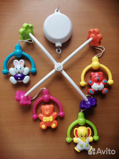 Детский мобиль, погремушки пакетом, горка